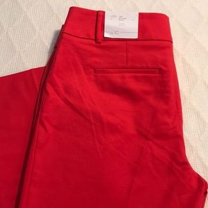 NWT! LOFT Red Riviera Marisa Fit Cropped Pants